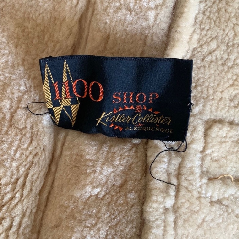 VINTAGE KISTLER SHEEPSKIN SHEARLING COAT JACKET TAN SUEDE 70S WOMENS L - Picture 11 of 13